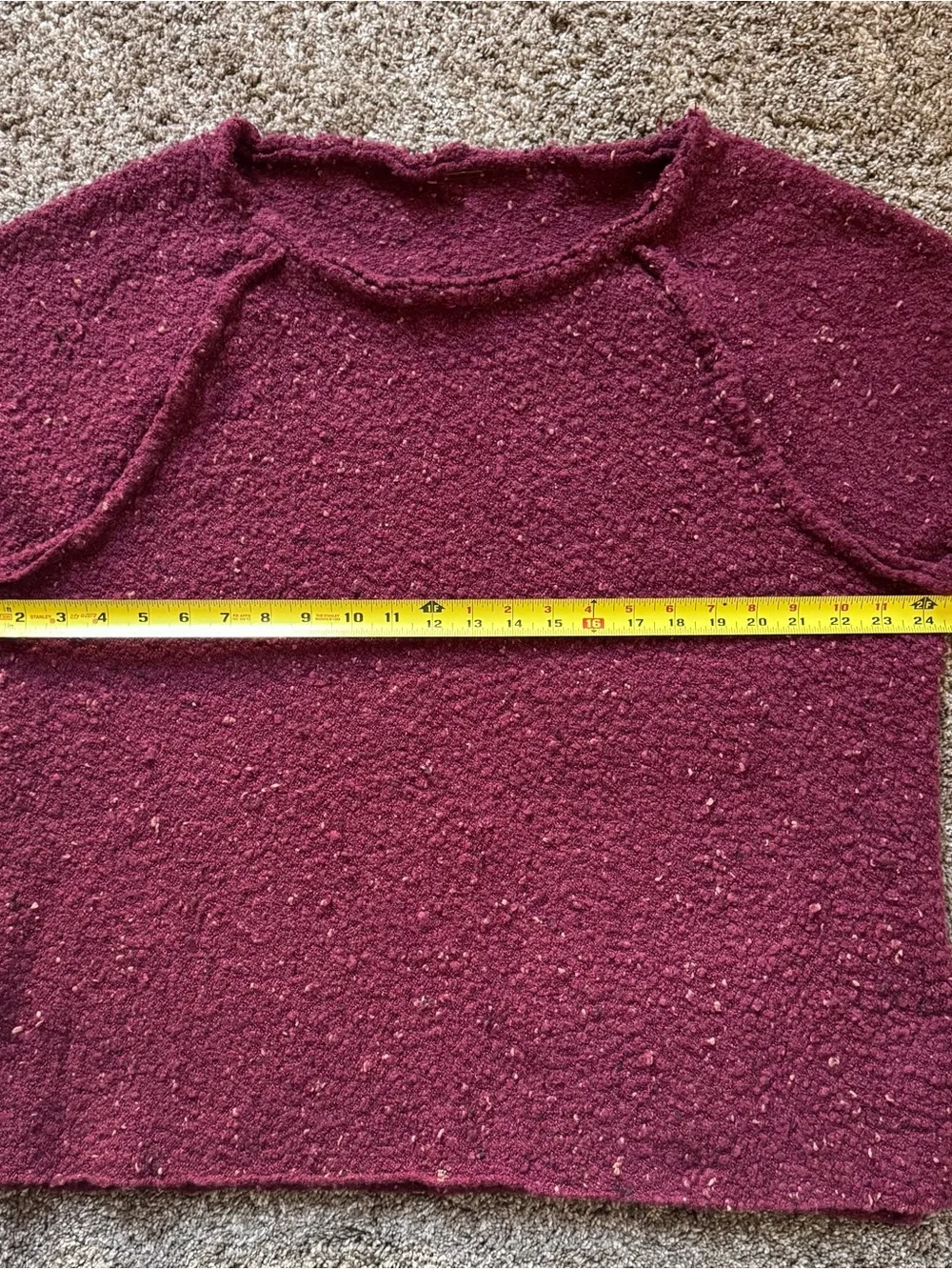 Free People Burgundy Textured Knit Sweater